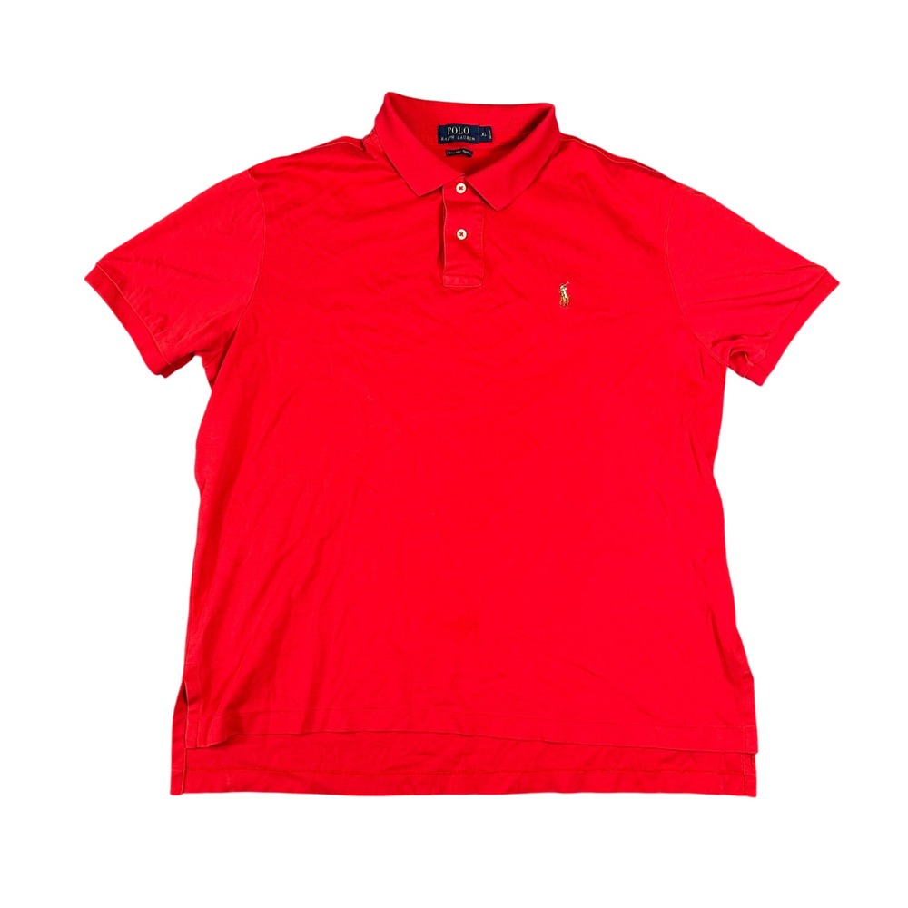 Polo Ralph Lauren Red Pima Soft Touch Cotton Polo Shirt Mens XL Classic Fit